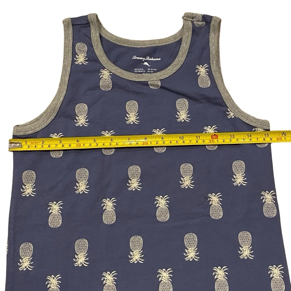 Tommy Bahama Shirt Boys Blue Tank Top Casual Beach Youth Large 10-12‎